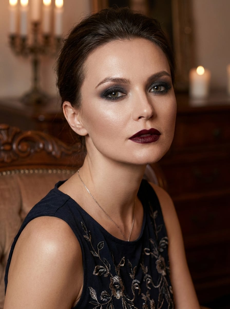 Smokey Eyes mit Burgundy Lips - Halloween Make-up